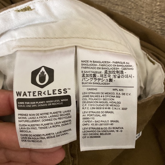 Levi strauss & co two horse brand pants size 34w 30 L chino’s waterless - Picture 5 of 6
